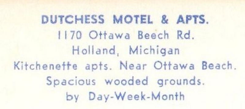 Dutchess Motel & Apartments - Vintage Postcard